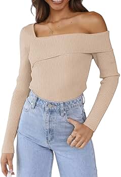 【ララ】 Off The Shoulder Pullover LILLUSORY Womens Off The Shoulder Sweater Oversized Winter